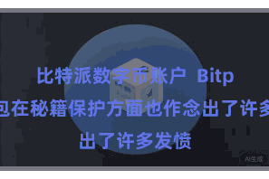 比特派数字币账户  Bitpie钱包在秘籍保护方面也作念出了许多发愤